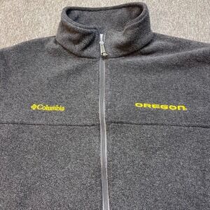 Columbia Oregon Ducks Fleece Jacket Mens XL Gray Full Zip